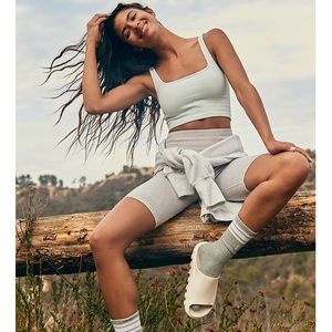 Free people movement happiness runs square neck crop tank